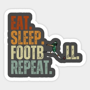 Eat Sleep Football Repeat Vintage Gift Sticker